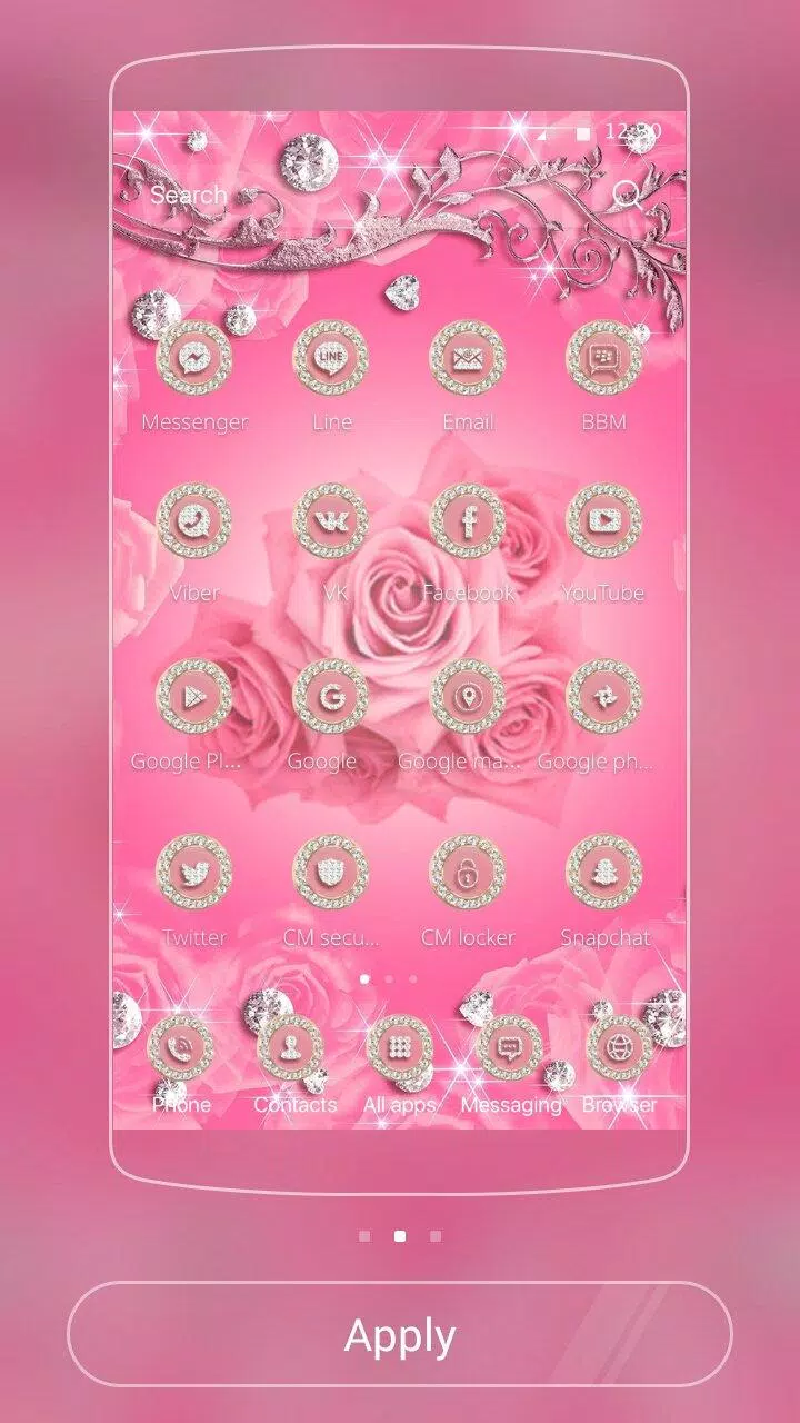 Diamond Pink Rose Theme APK for Android Download