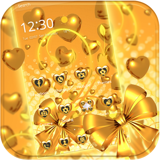 Gold heart love Theme