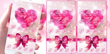 Pink Diamond Theme Heart Stone