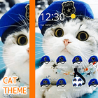 Cat Theme Blue Mantle of Uniformed Hat icône