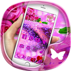 Purple rose 3D crystal theme أيقونة