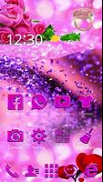 Purple rose 3D crystal theme تصوير الشاشة 2