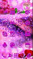 Purple rose 3D crystal theme تصوير الشاشة 3