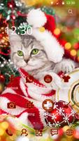 merry Christmas cat cute theme الملصق
