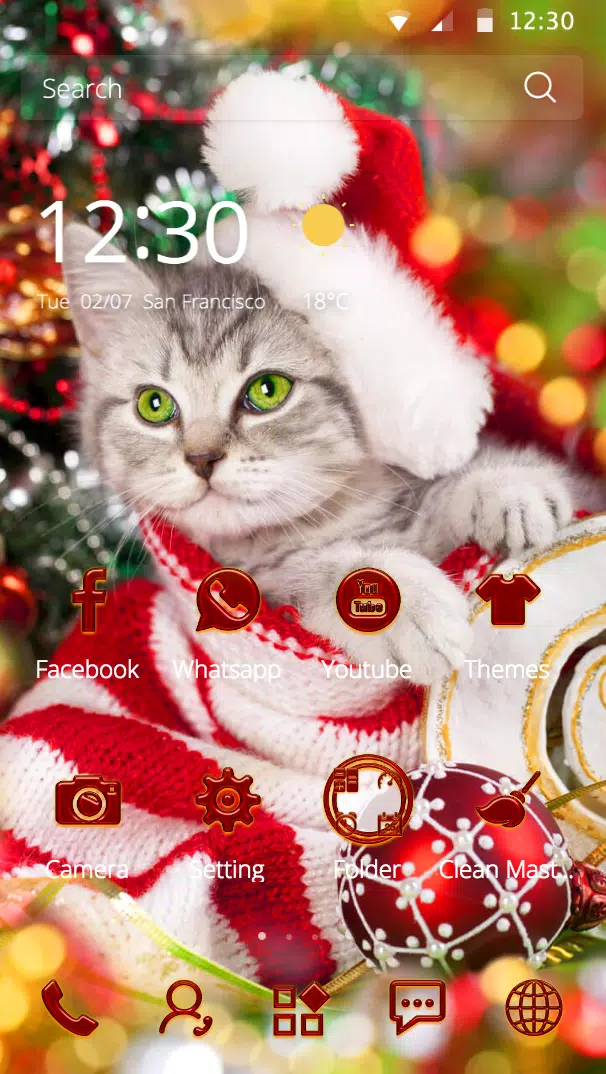 Tải xuống APK merry Christmas cat cute theme cho Android