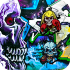 skull graffiti wallpaper theme ikona