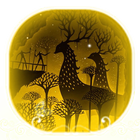 Cartoon golden cute deer theme icône