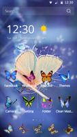 Blue butterfly flower theme capture d'écran 2