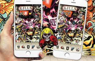 skull Street Graffiti theme پوسٹر