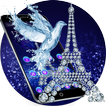 Night Sky Diamond Glitter Paris Eiffel Theme