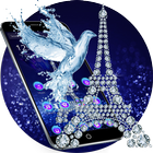 Night Sky Diamond Glitter Paris Eiffel Theme ikon