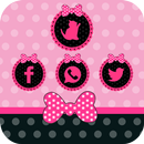 Pink cute girl bow theme love aplikacja