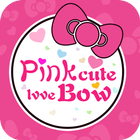 cartoon cute bow rosa tema ícone