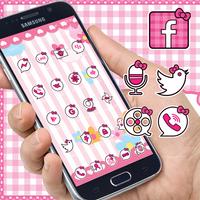 Cute cartoon bow Pink theme Affiche