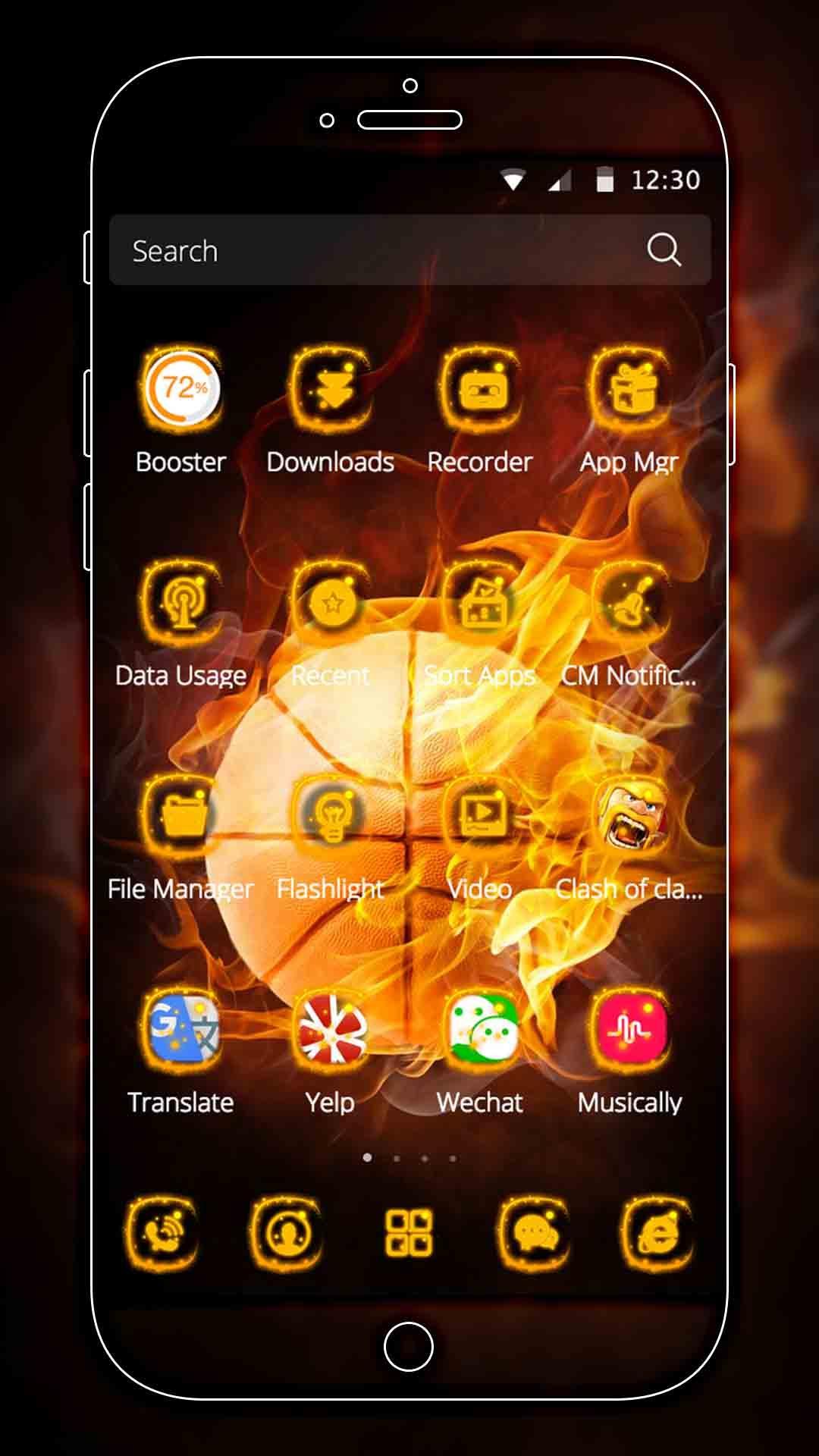 Android 用の クールバスケットボールファイヤーボールのテーマダーク炎の壁紙 Apk をダウンロード