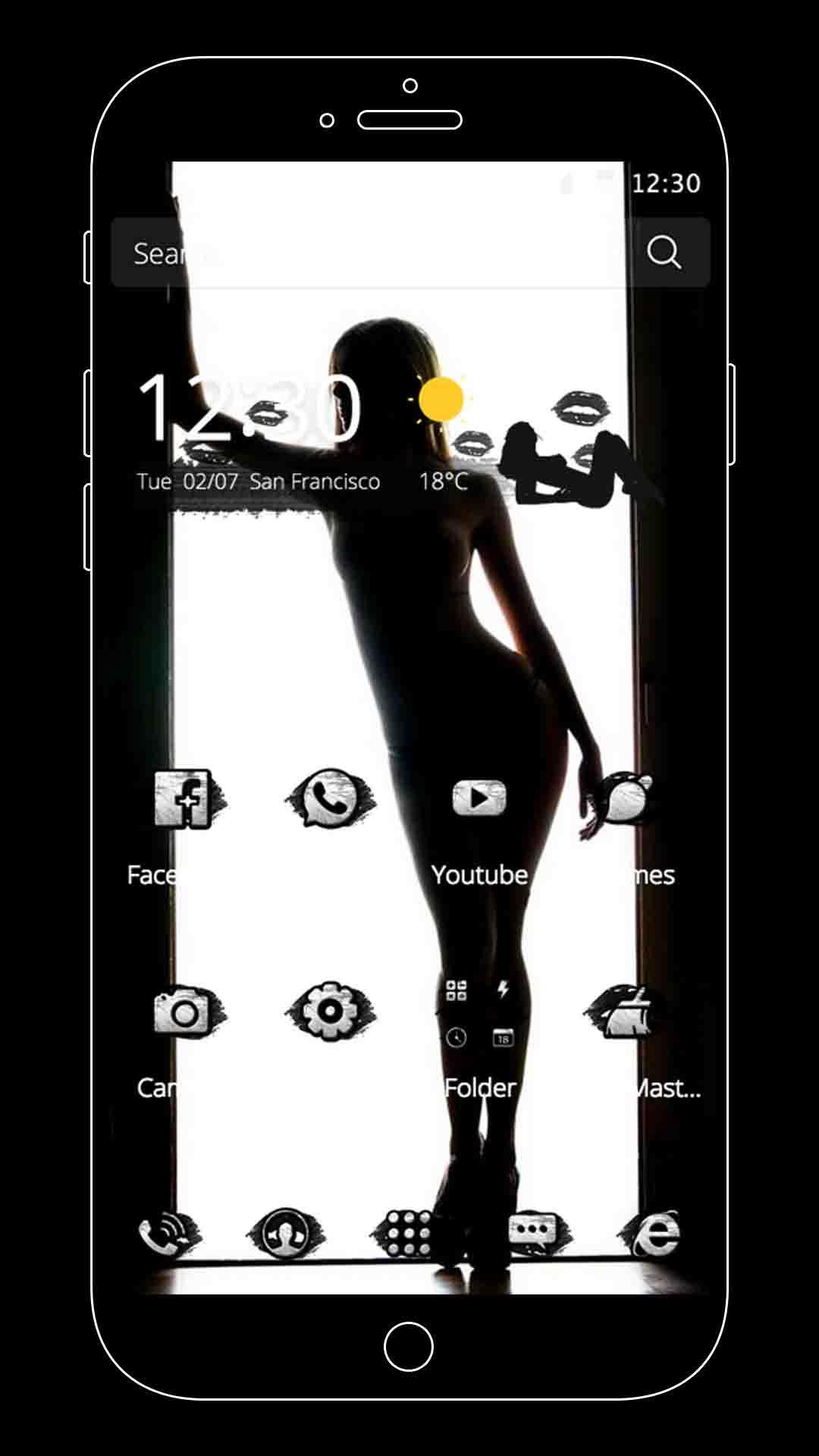 Android 用の ホットセクシーな女の子のテーマ神秘的な黒の誘惑壁紙 Apk をダウンロード