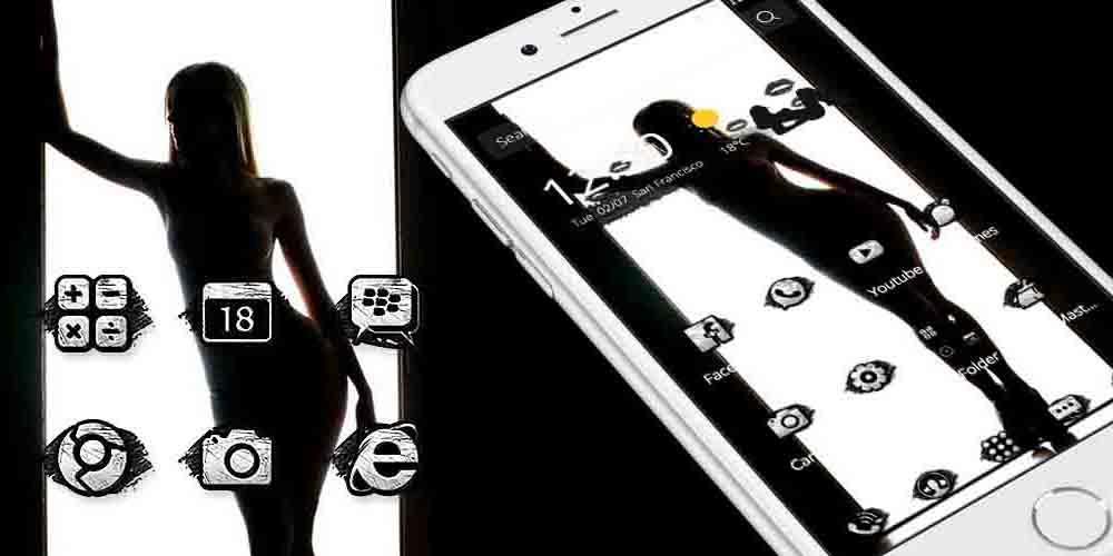 Android 用の ホットセクシーな女の子のテーマ神秘的な黒の誘惑壁紙 Apk をダウンロード