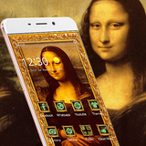 mona lisa theme painting smile icon