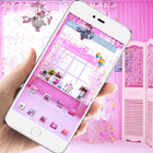 Pink cute girl wallpaper theme 圖標