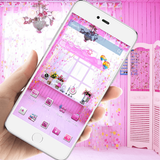 Pink cute girl wallpaper theme 아이콘