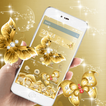 HD Gold Butterfly Rose  theme