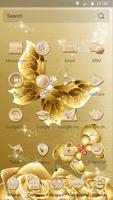 HD Gold Butterfly Rose  theme syot layar 1