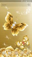 HD Gold Butterfly Rose  theme syot layar 2