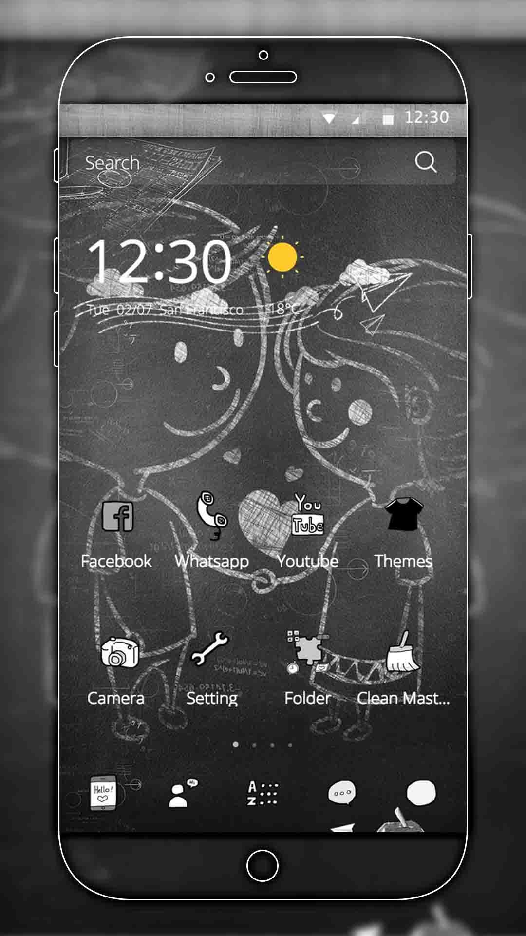 Android 用の 愛のテーマかわいい黒板黒板の絵の落書きの壁紙 Apk をダウンロード