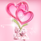 Valentine pink love  wallpaper simgesi