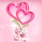 Valentine pink love  wallpaper icône
