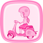 Pink Girly Theme for Android icône