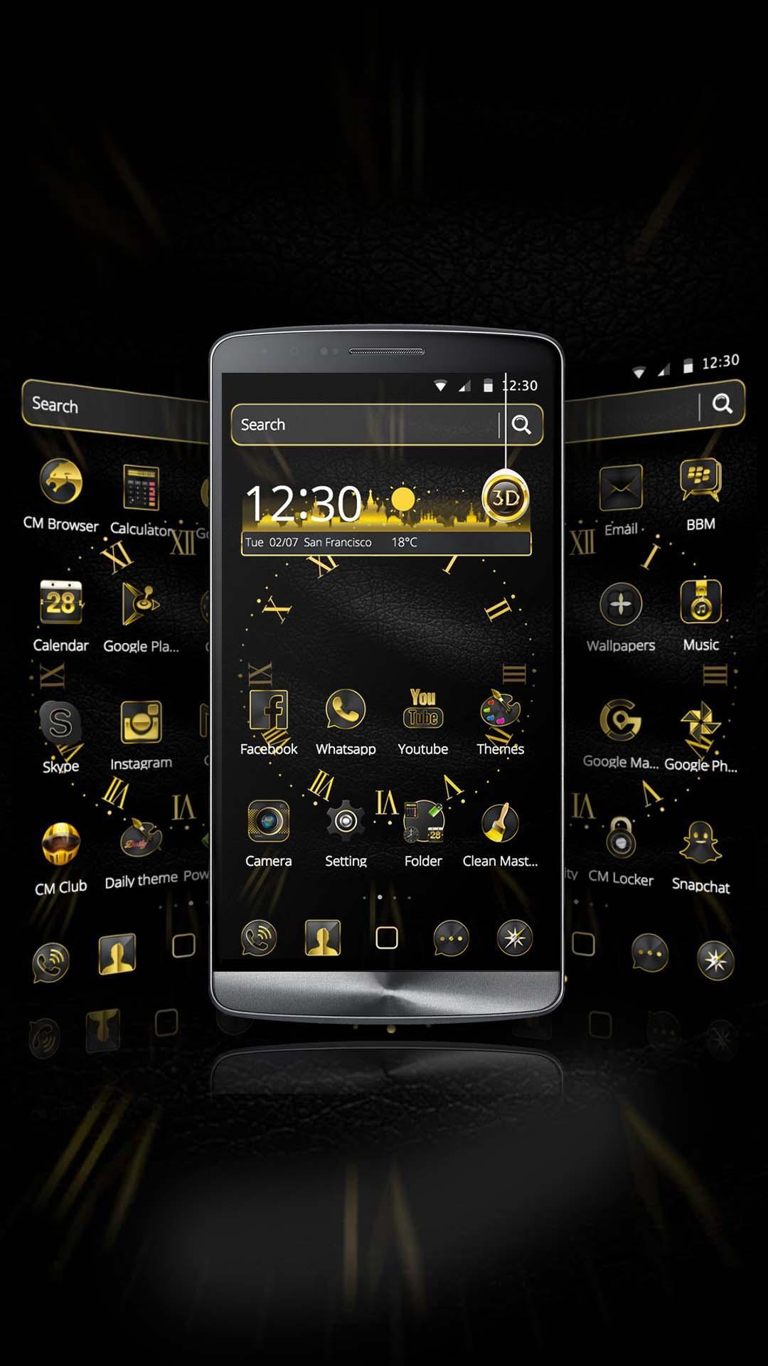 Android 用の ビジネステーマの壁紙黒い金の高級時計 Apk をダウンロード