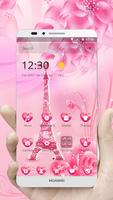 Pink Rose Eiffel poster