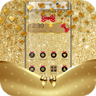 Golden Bowknot Glitter Luxury Theme أيقونة