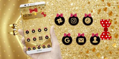 Golden Bowknot Glitter Luxury Theme screenshot 3