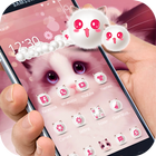 3D Pink thème mignon Kitty icône