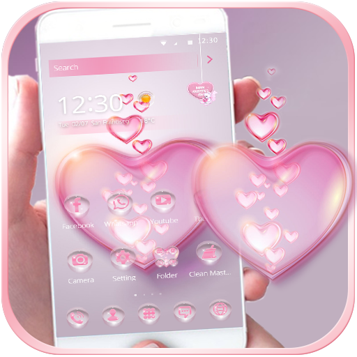Pink Love theme for girls