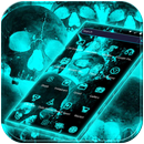 Hell fire Skull Theme Blue APK