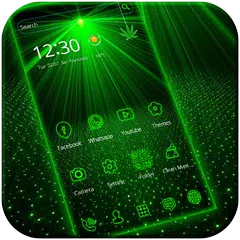 Laser light green tech Theme APK download