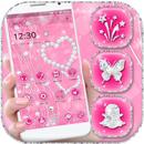 Rose Diamant Coeurs Thème APK