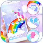 Rose Unicorn Rainbows thème icône