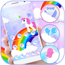 Hồng Unicorn Rainbows Theme APK