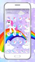 Rose Unicorn Rainbows thème capture d'écran 1