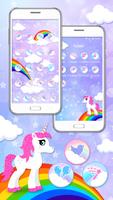 Rose Unicorn Rainbows thème capture d'écran 2