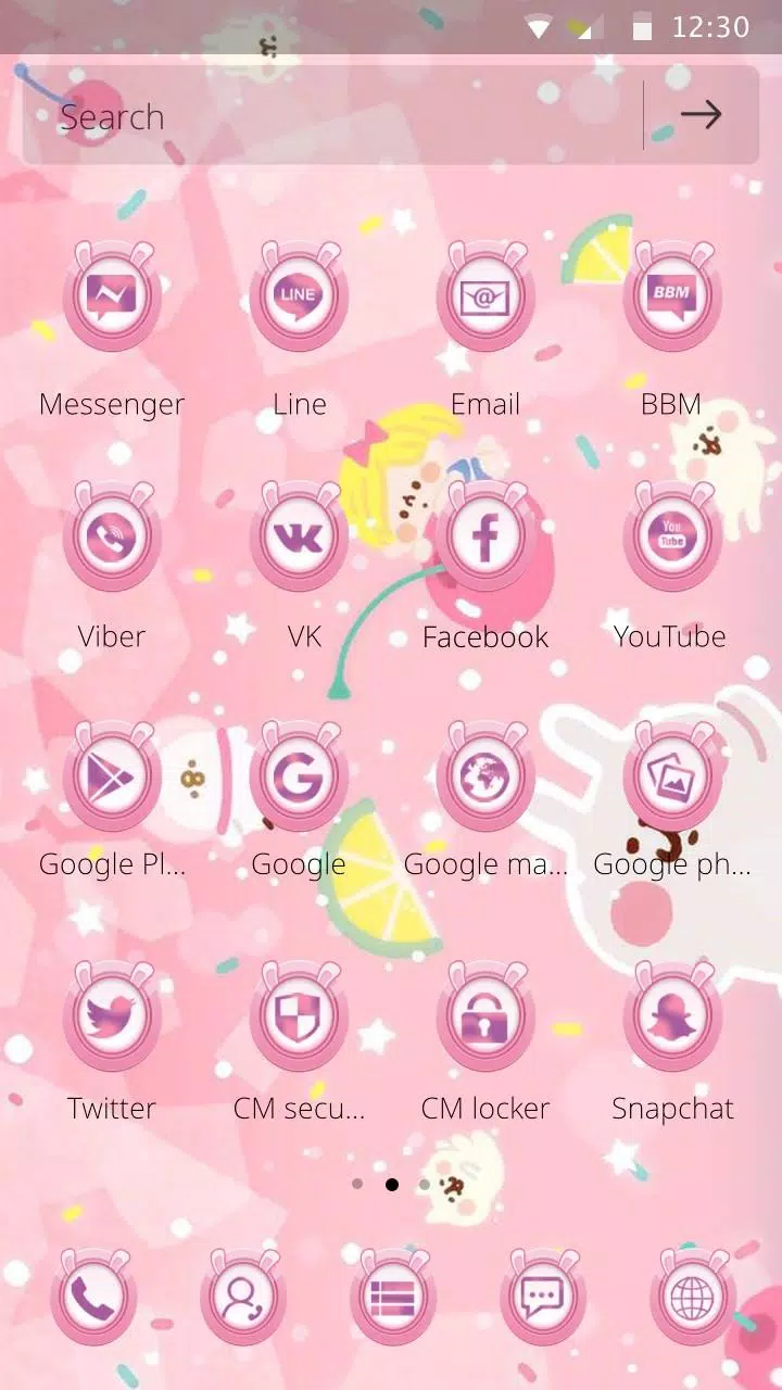 Tải xuống APK Pink Cute Bunny Cherry Candy Theme Rabbit Ear Icon ...