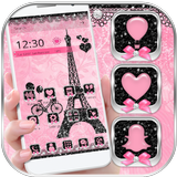 Rose Pink Paris Eyfel Kulesi Başlatıcı Tema simgesi