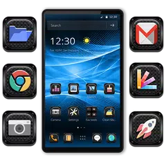 Скачать Blue Tech Launcher Theme APK