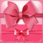 Cute pink bow theme icon