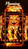 Flammender Tiger-Thema Plakat