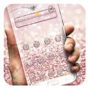 粉紅玫瑰金手機主題 豪華閃亮的鑽石愛情壁紙 APK